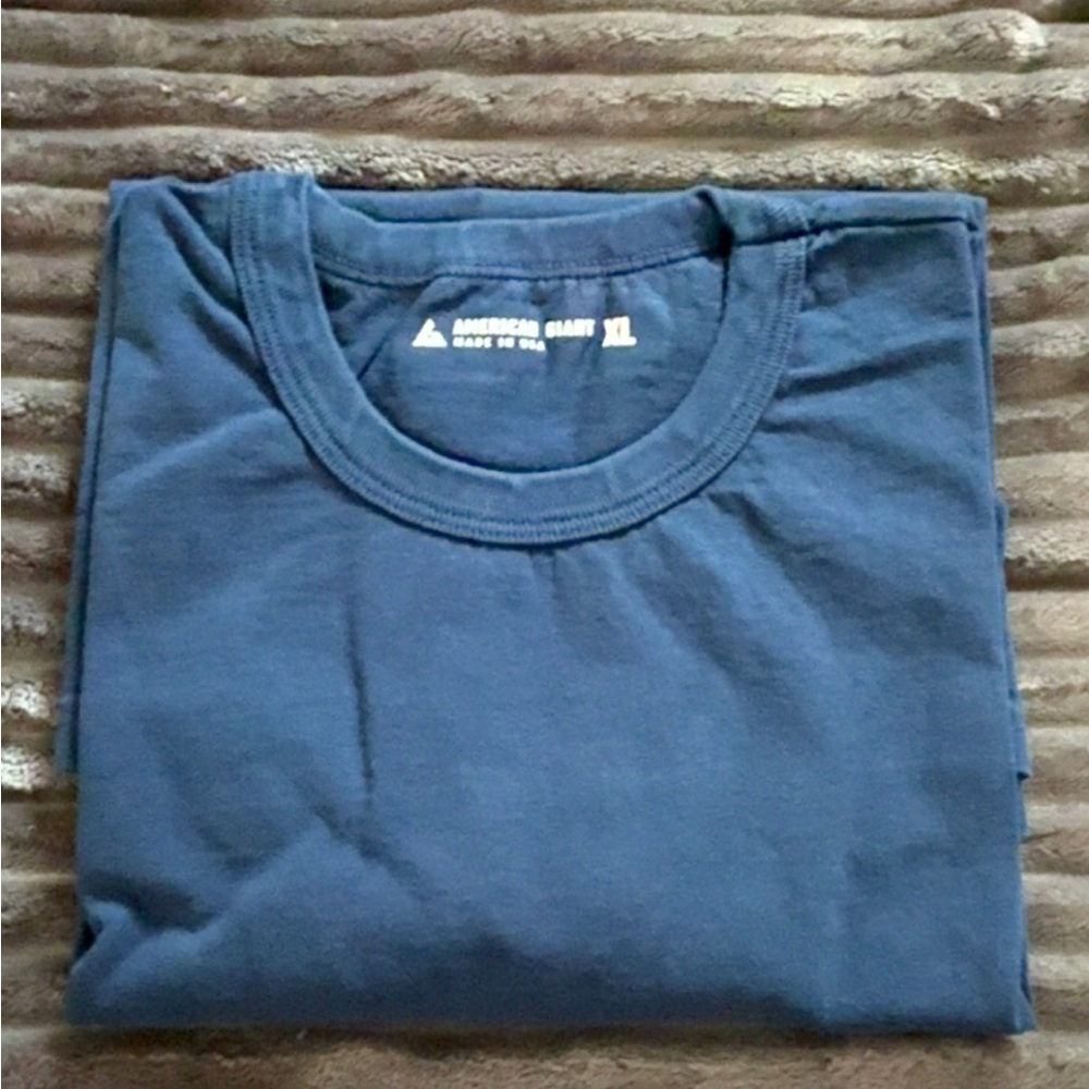 American Giant Navy Blue Short Sleeve Tee XL